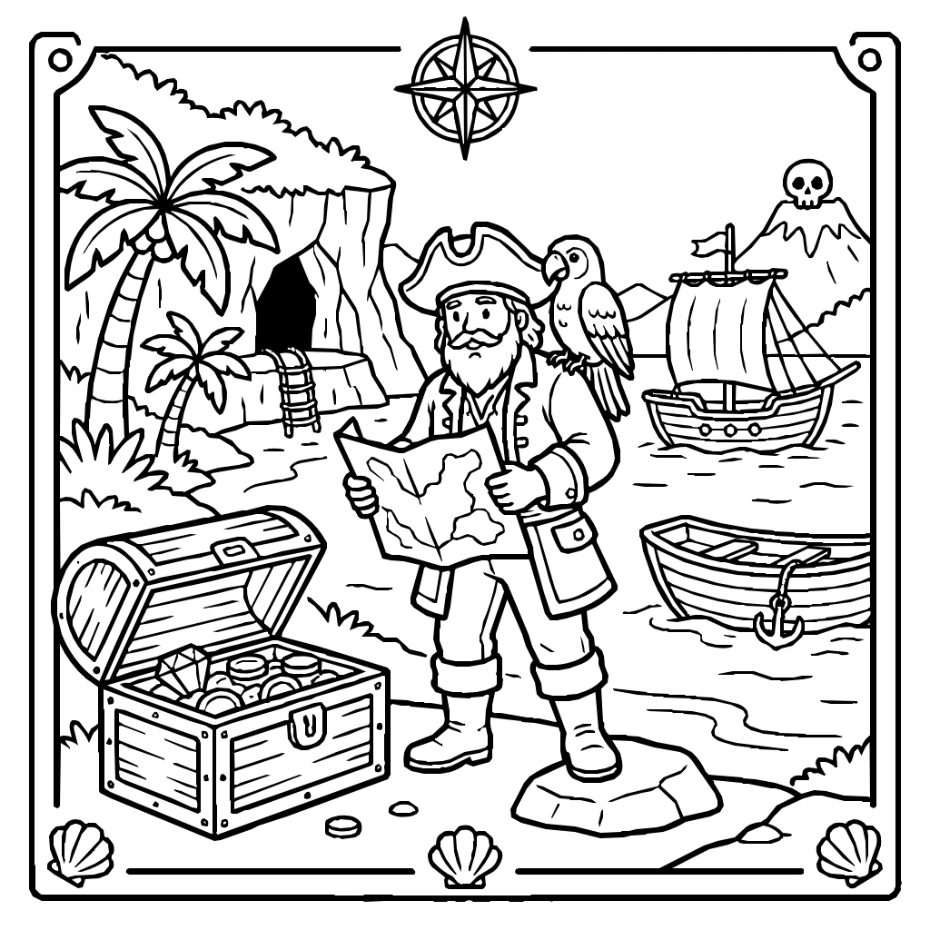 Adventure On Mystery Island Coloring Page