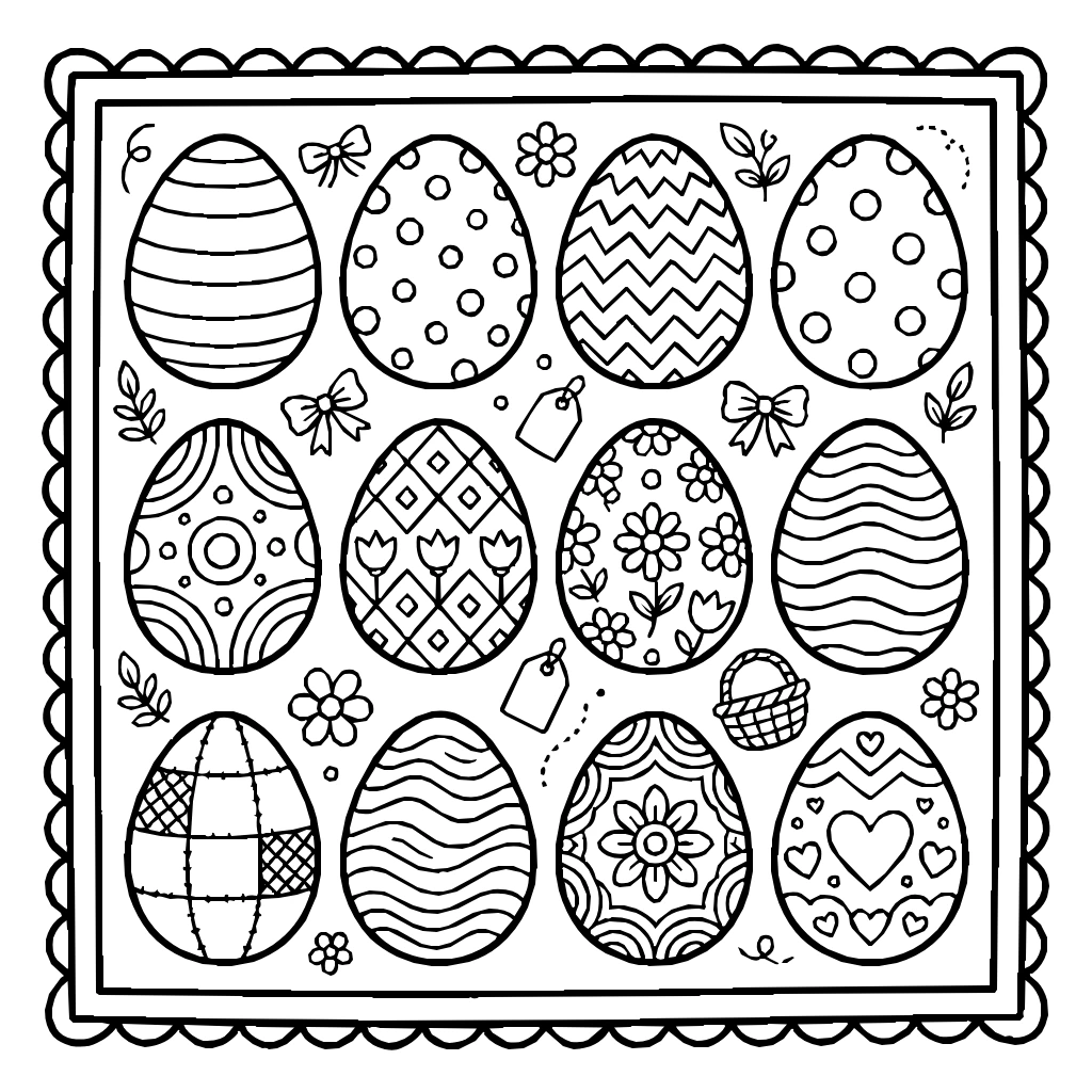 Chocolate Eggs Set Coloring Page
