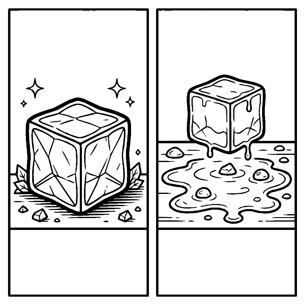 Ice Turns To Water Coloring Page