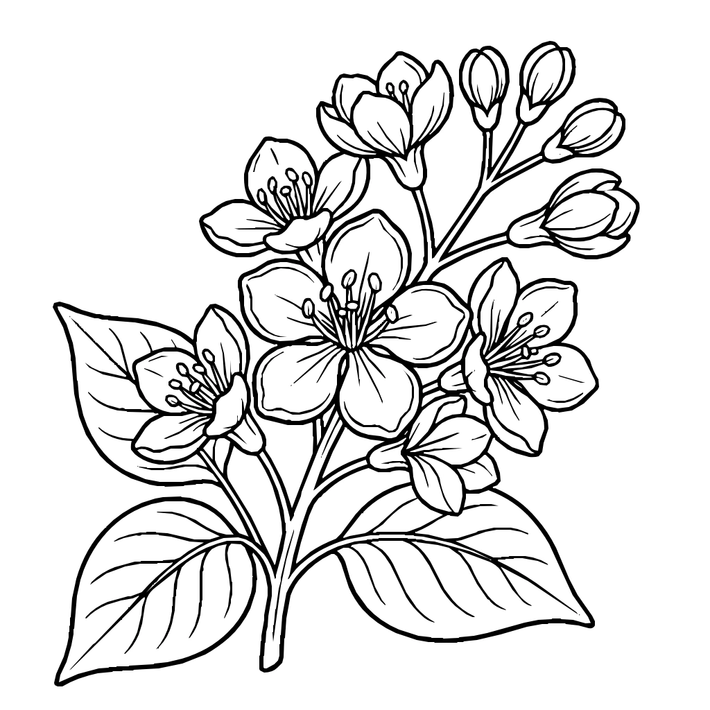 Lilac Mauve Flower Coloring Page