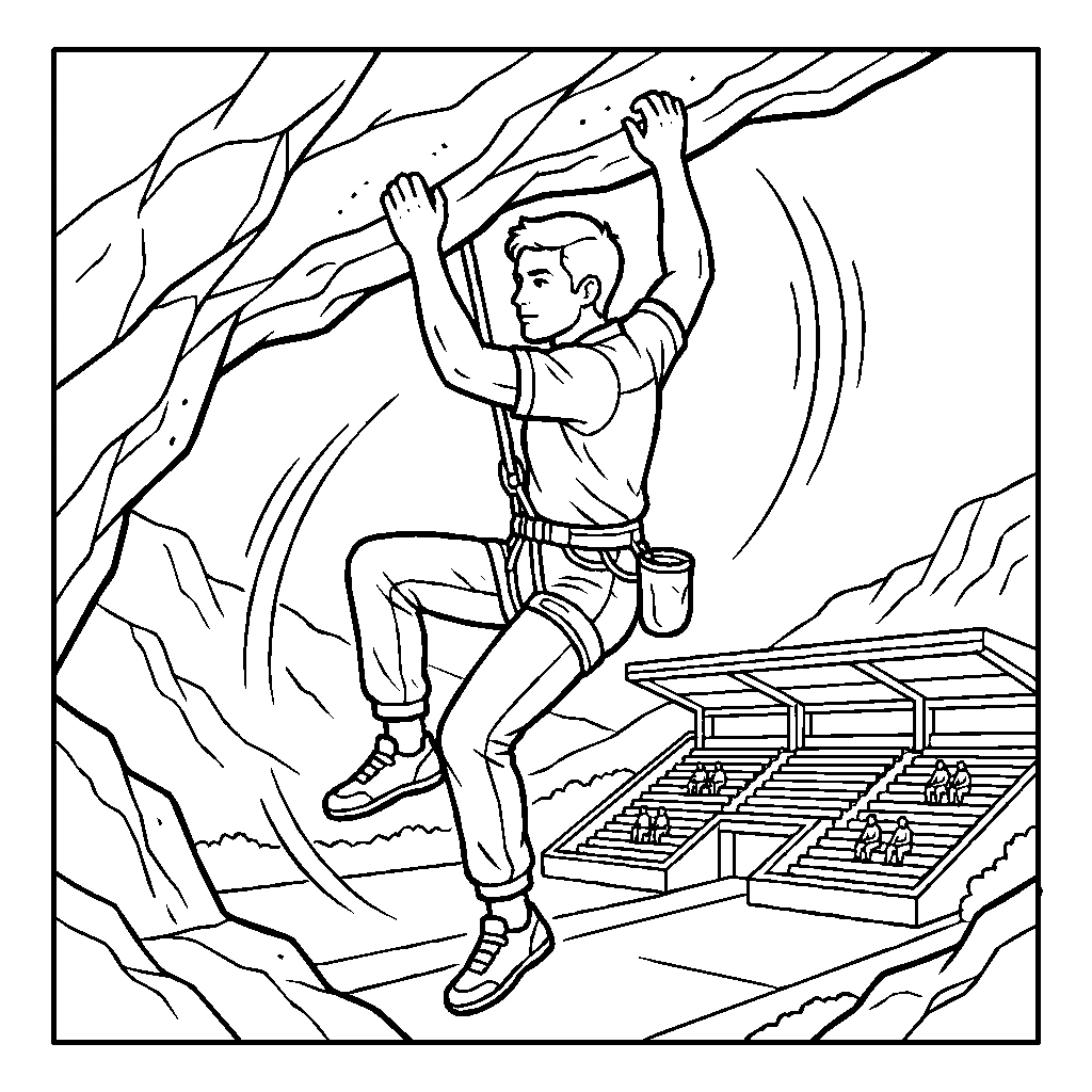 Rock Climber Coloring Page