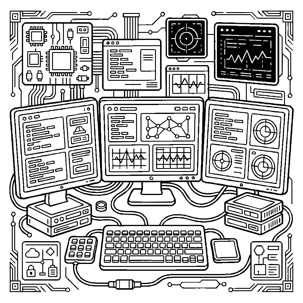 Terminal Data Screens Coloring Page