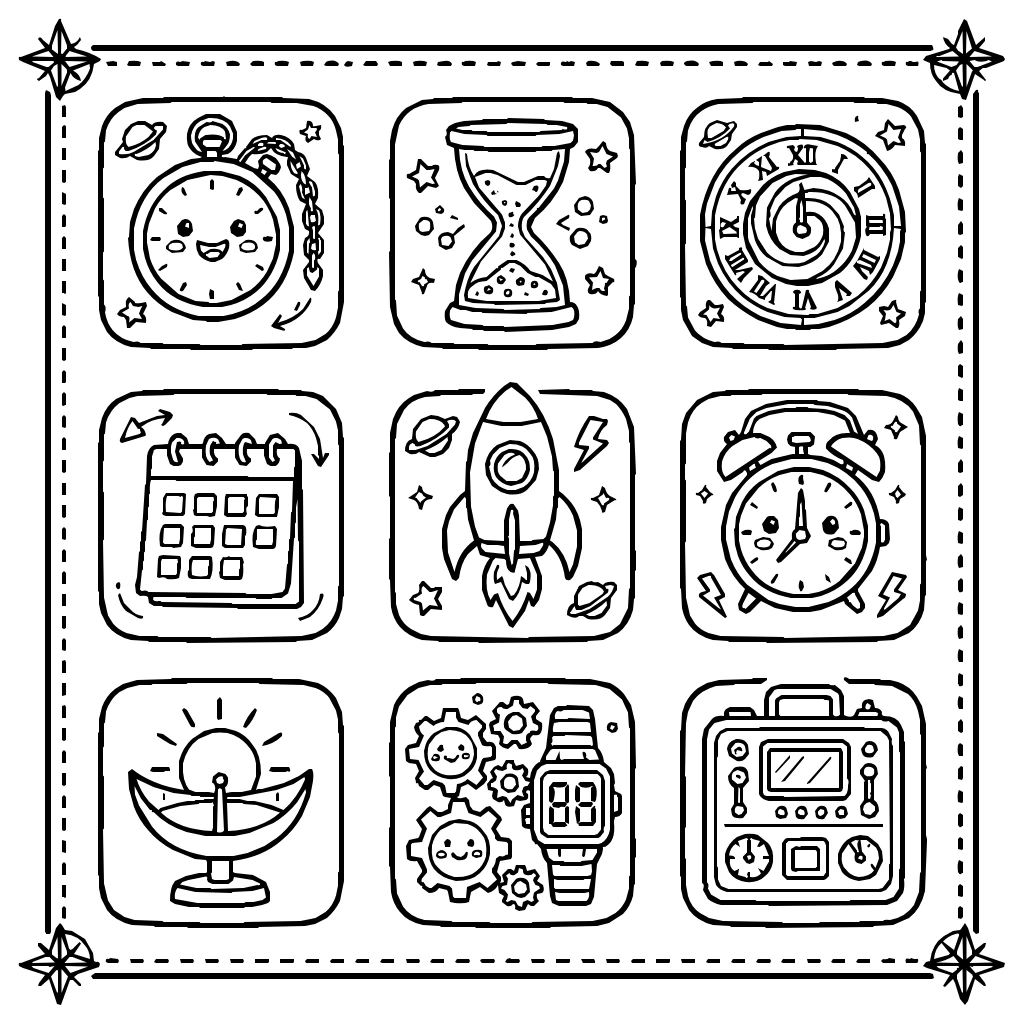 The Time Travel Set Coloring Page