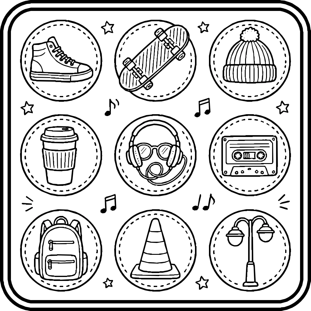 Urban And Street Set Coloring Page
