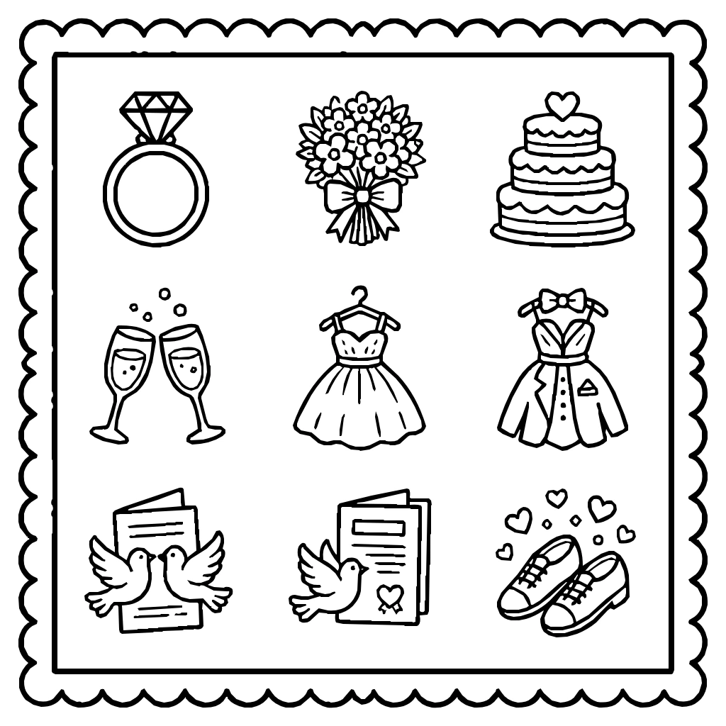Wedding Time Collection Coloring Page
