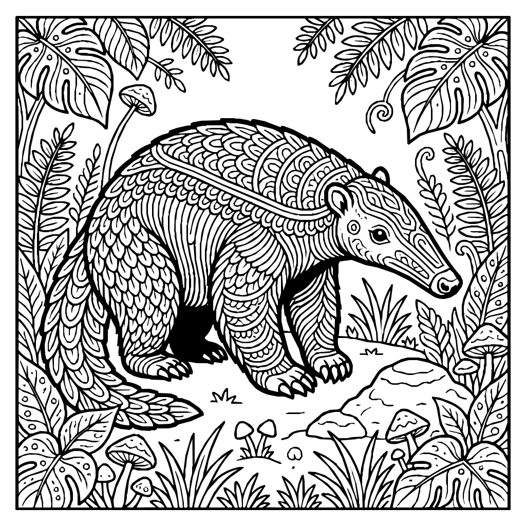 Anteater Long Snout Undergrowth Coloring Page