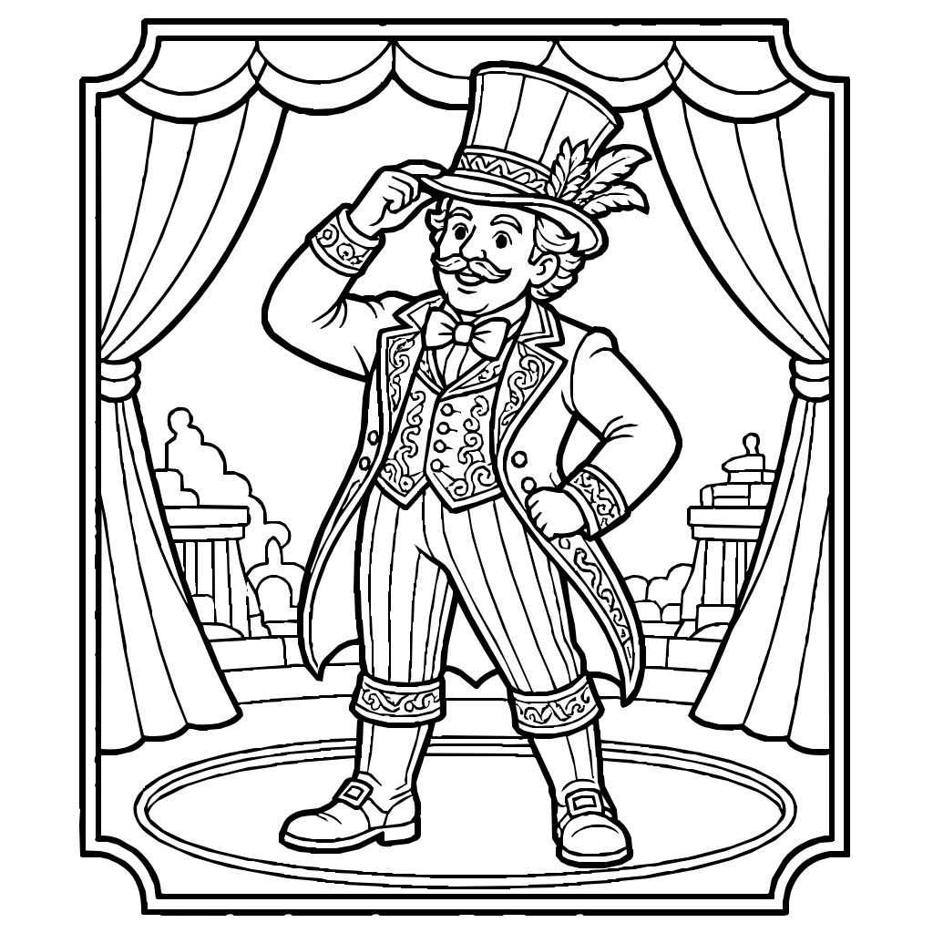 Circus Showman Coloring Page