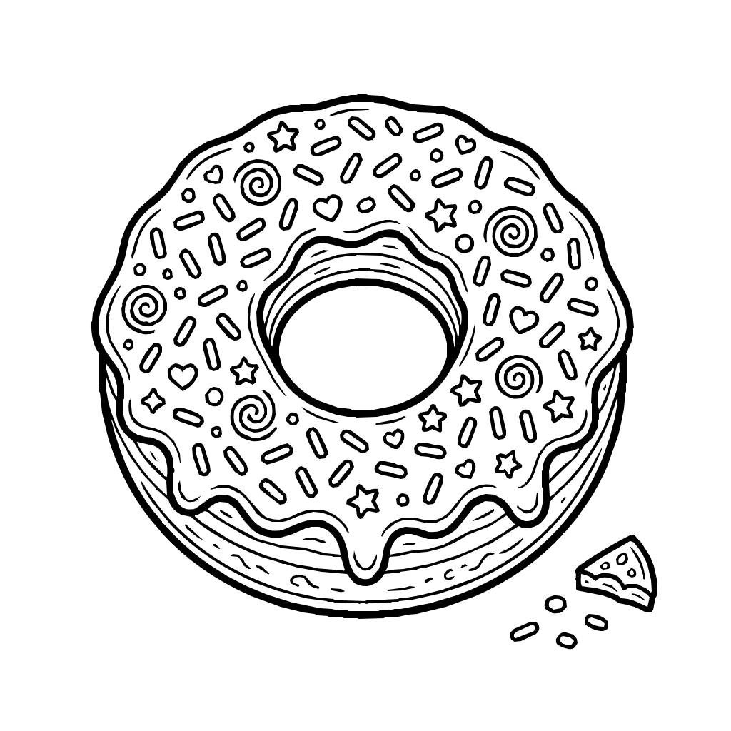 Donut Glaze Sprinkles Coloring Page