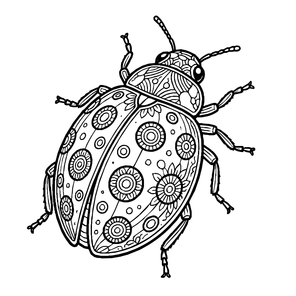 Ladybug With Spotted Shell Coloring Page