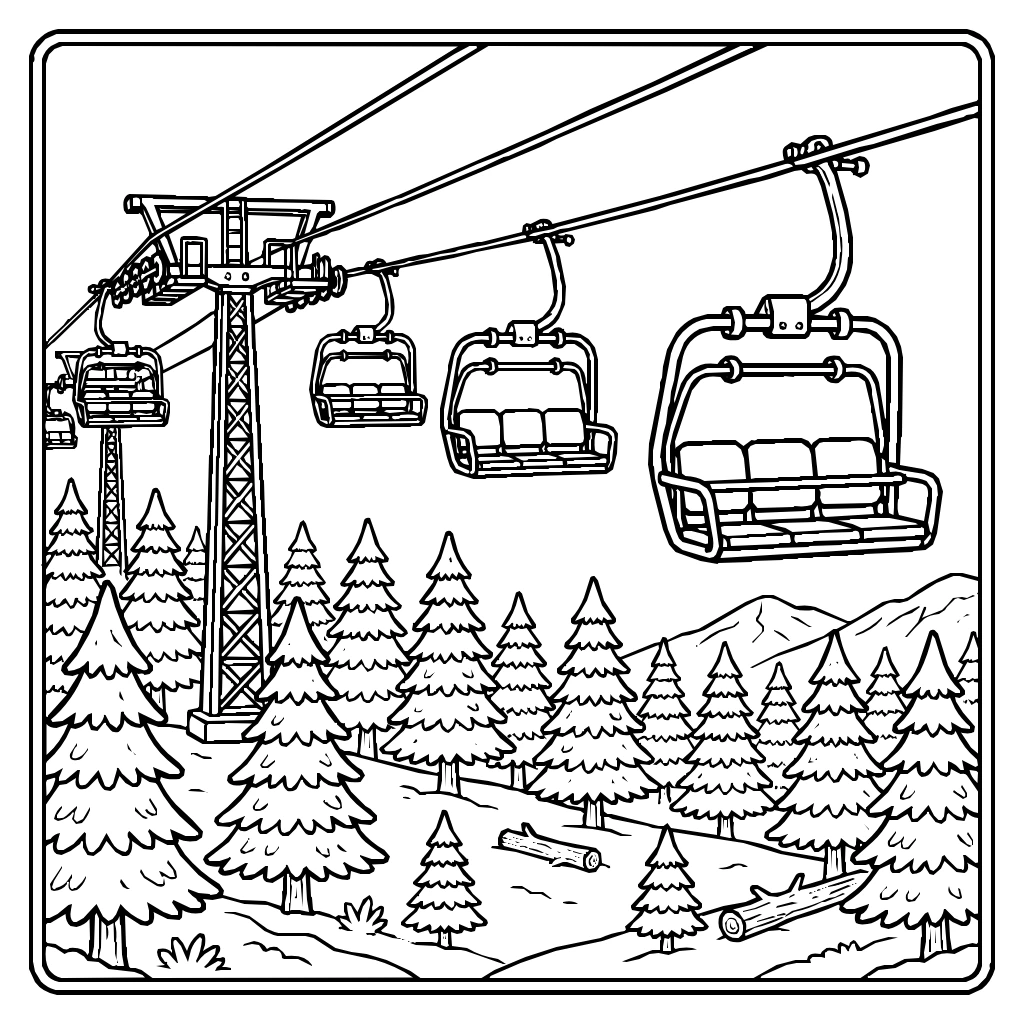 Lift Snowy Pines Coloring Page
