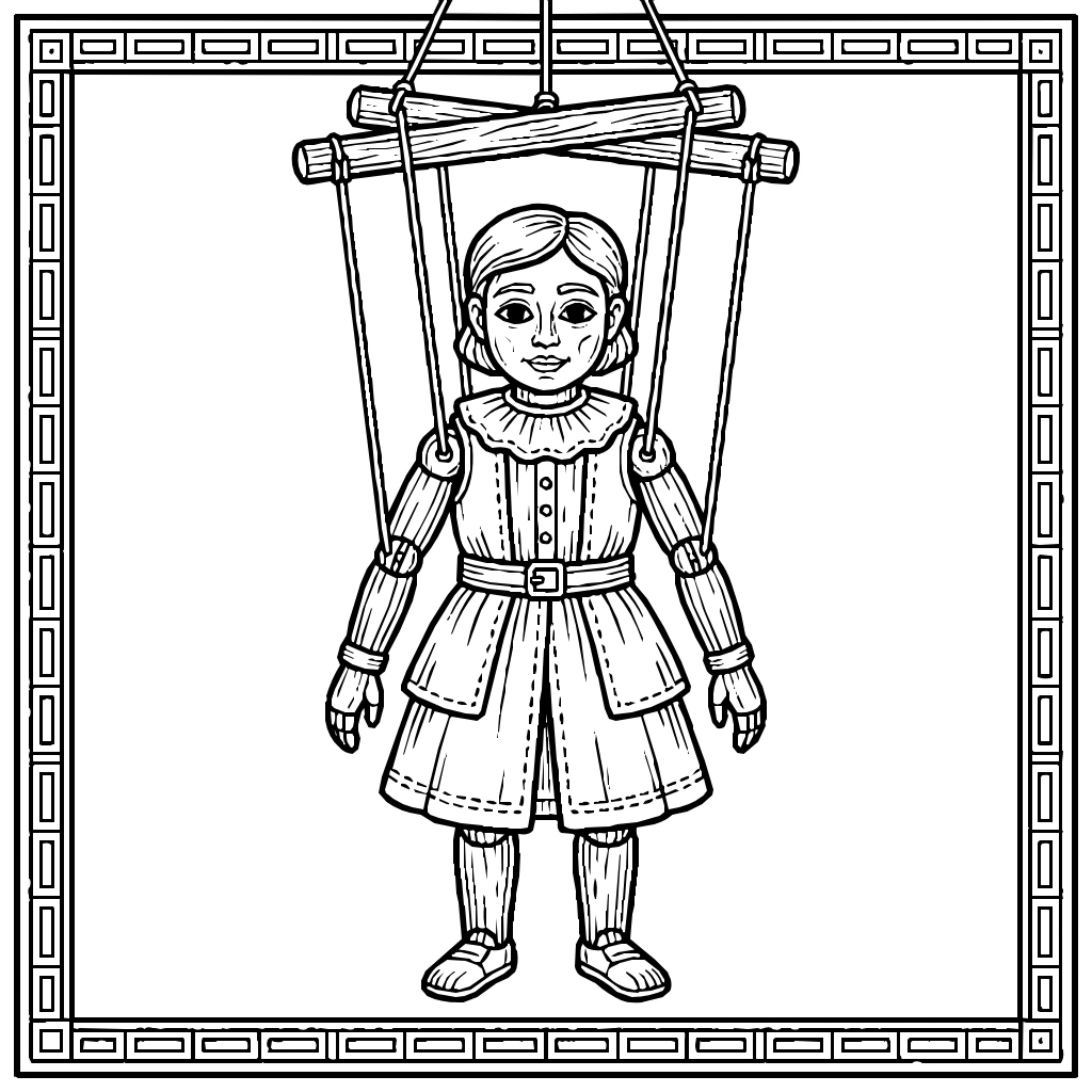 Marionette Control Bars Coloring Page