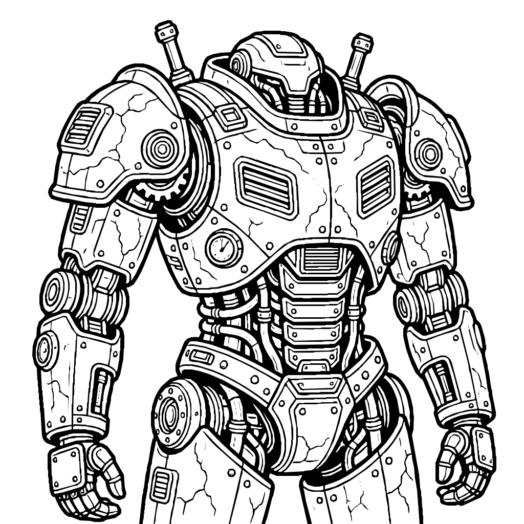 Metal Robot Armor Coloring Page