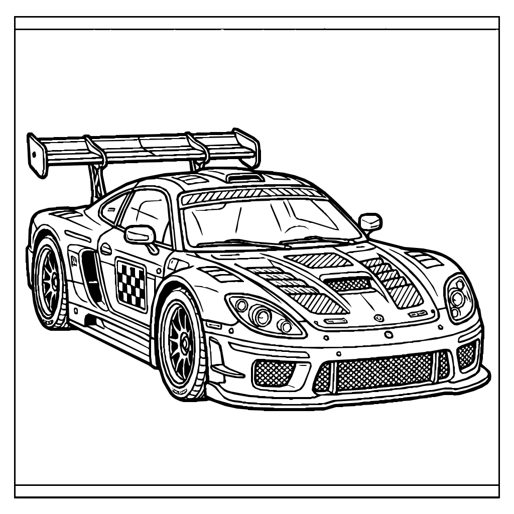 Racecars Rear Wing And Spoiler Coloring Page
