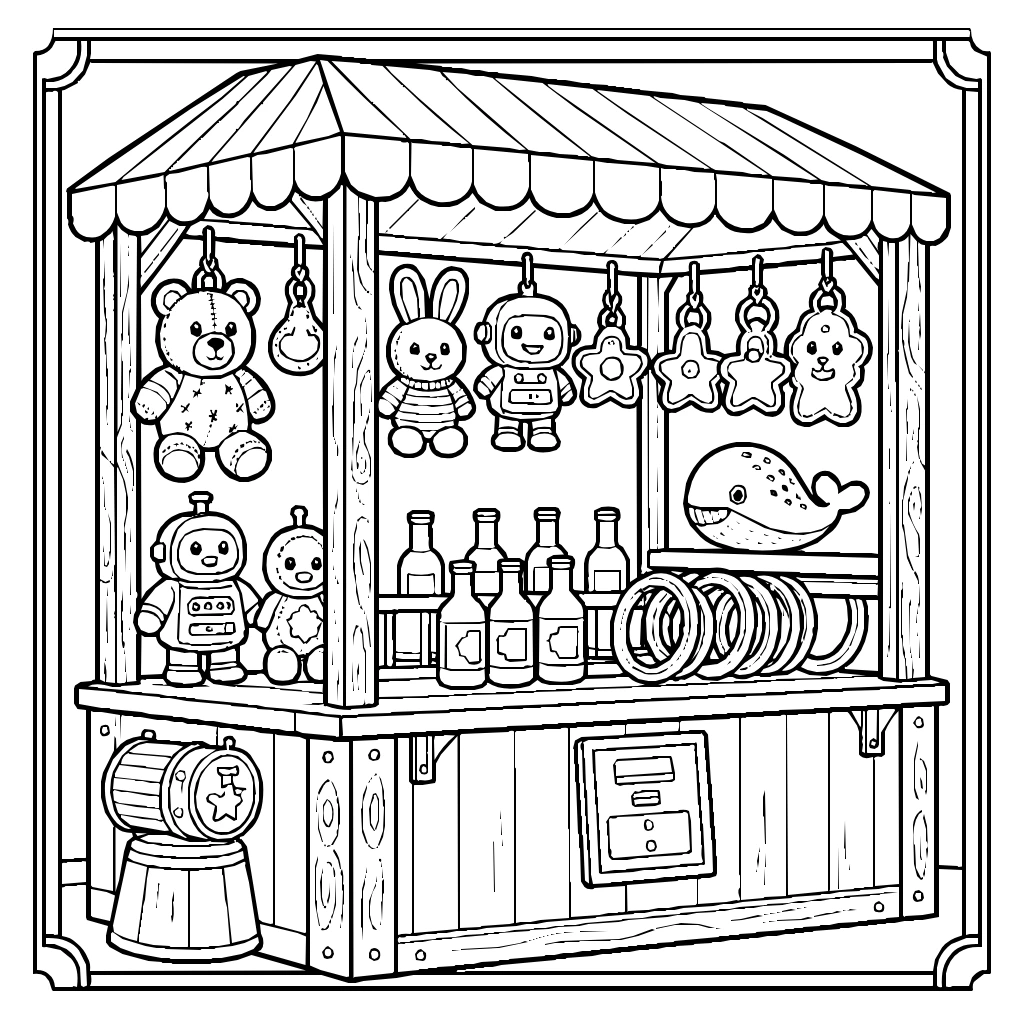 Ring Toss Prizes Coloring Page