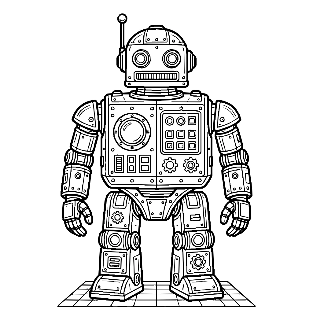 Robots Rivets Antenna Top Coloring Page