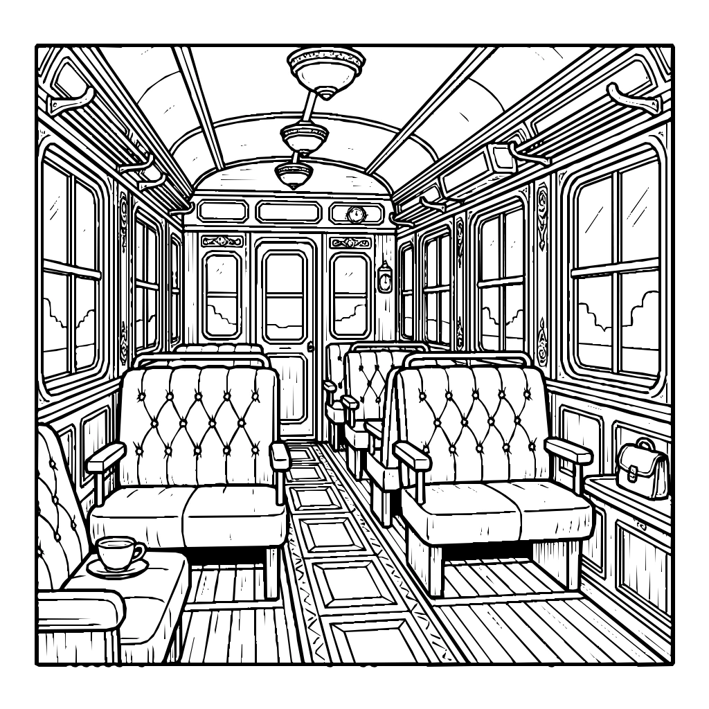 Steam Interior Velvet Seats Coloring Page