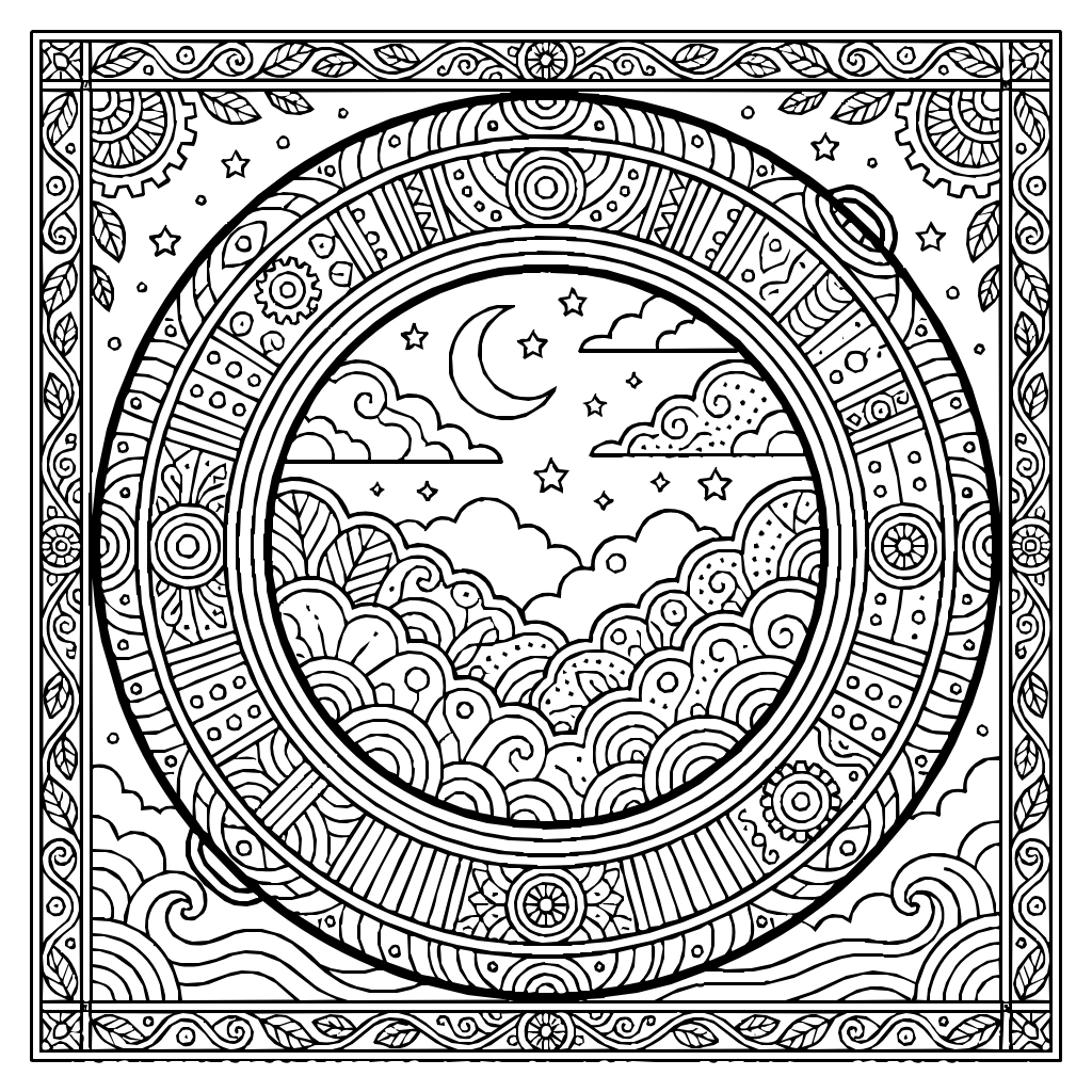 Surreal Tube Window Another Sky T Coloring Page