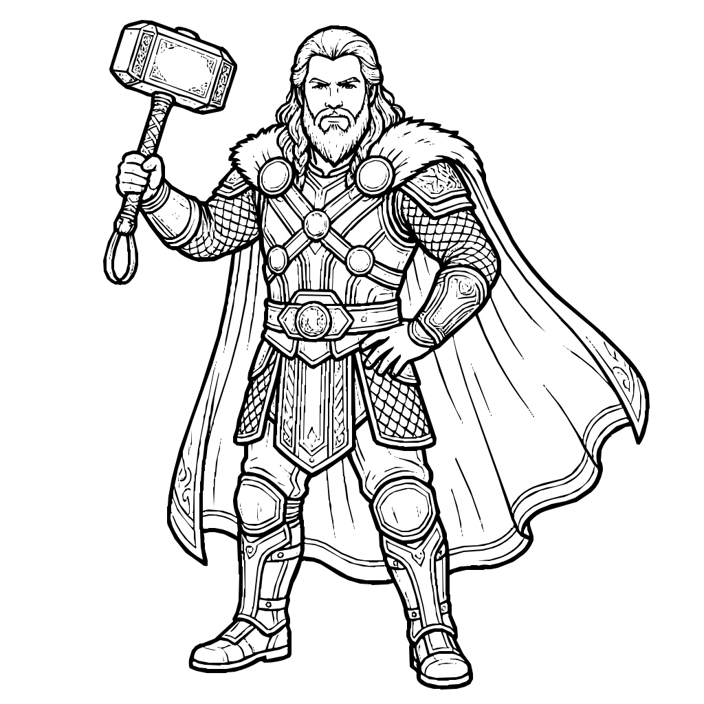 Thor Mjolnir Coloring Page