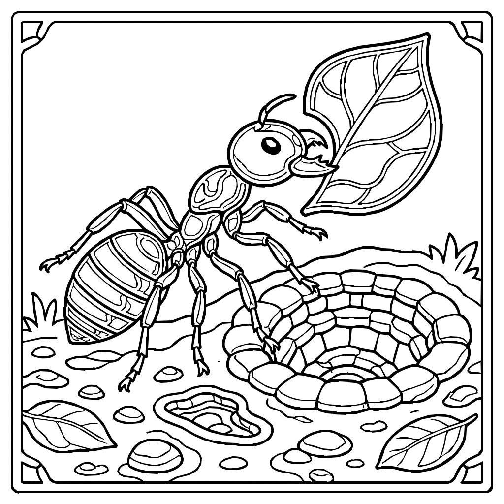Leafcutter Ant Green Coloring Page