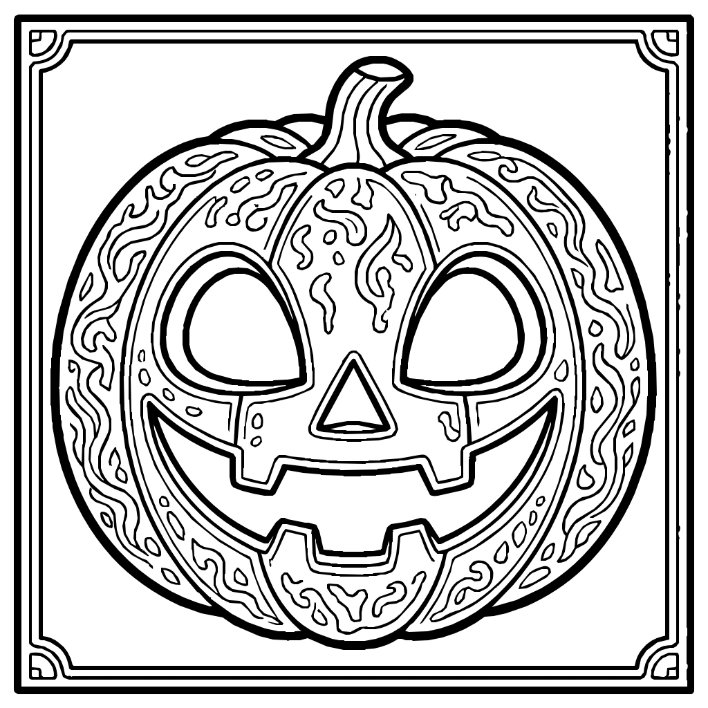 Halloween Jack O Lantern Wide Grin Coloring Page